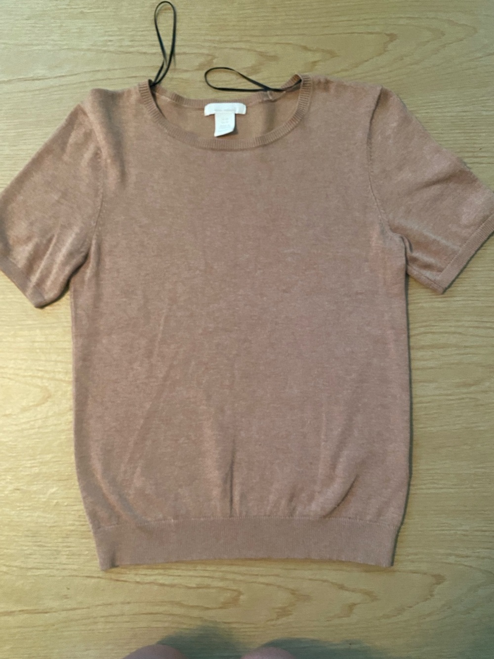H&M Women's Short-Sleeve Crew Neck Sweater in Light Brown